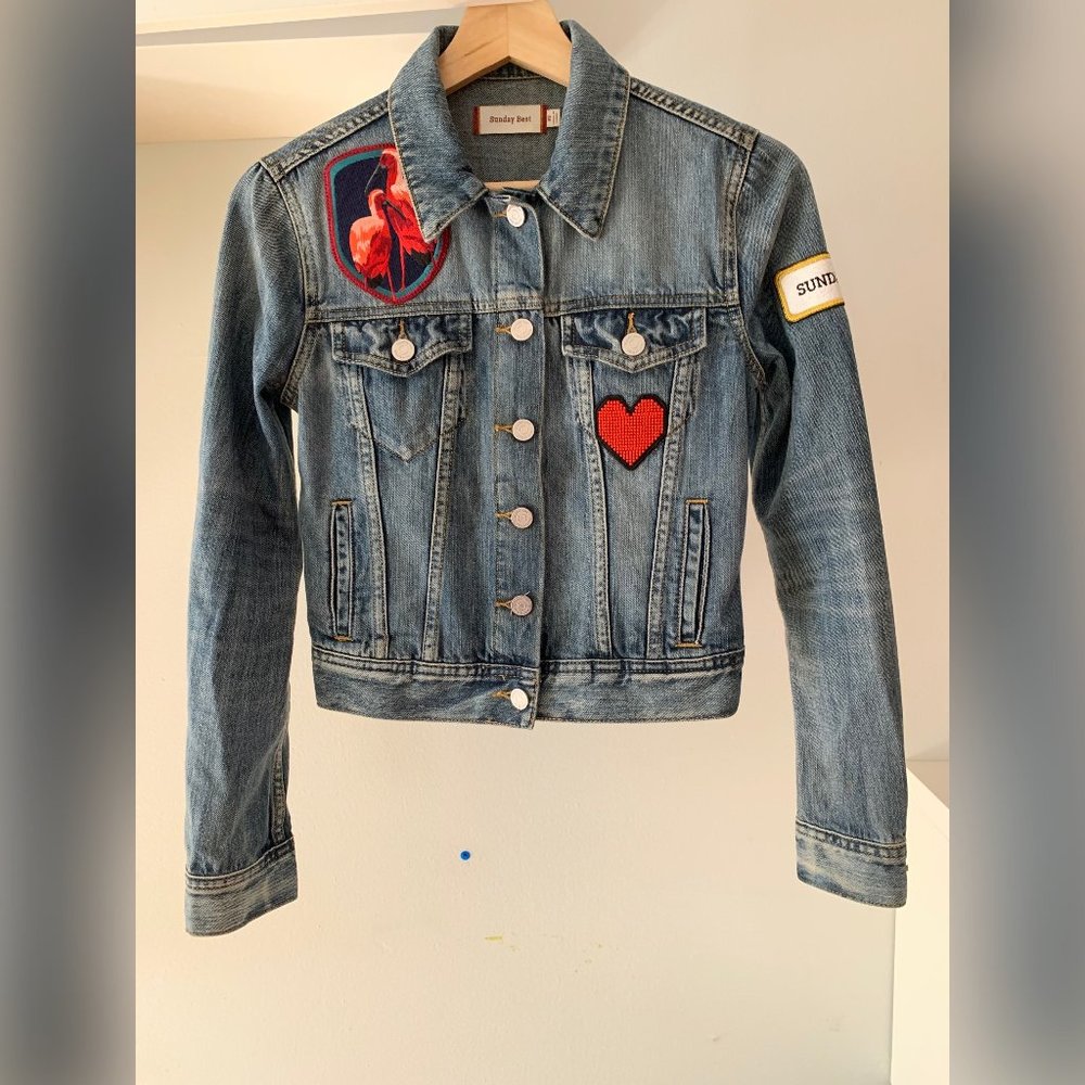 Aritzia Sunday Best Embroidered Jean Jacket